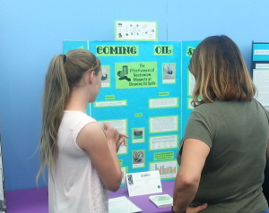Explaining her project